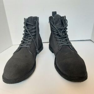 BLACKSTONE QM23 Plain Toe Suede Boot, Grey, Lace Up Boot Men’s Size 11 EU Sz 44